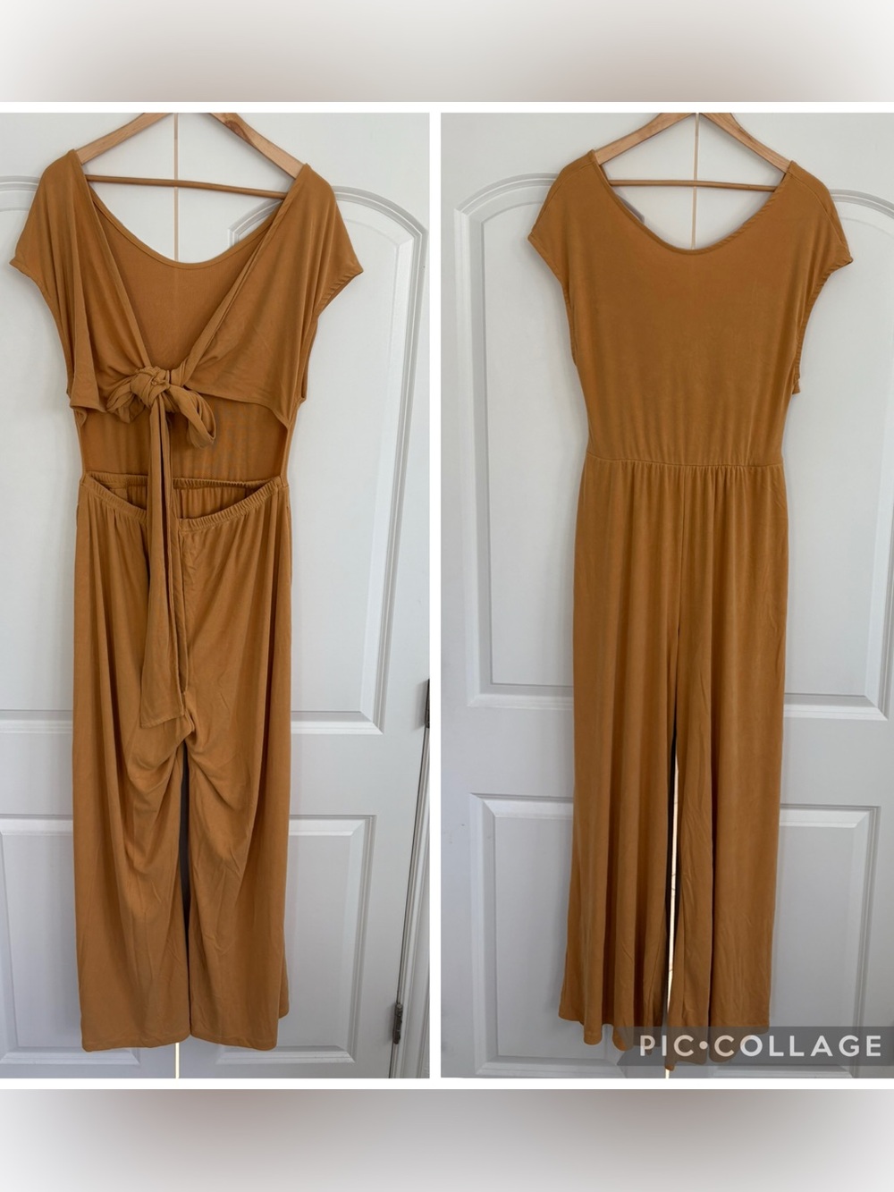 Free People Mustard Cutout Maxi Jumpsuit